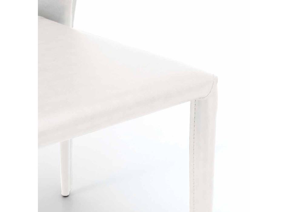 Nowoczesne krzesło do salonu pokryte imitacją skóry, Accadia, 4 sztuki Viadurini