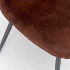 Nowoczesne krzesło w stylu vintage z brązowej imitacji skóry, Elice, 4 części Viadurini