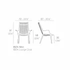 Fotel z podłokietnikami do użytku na zewnątrz z tworzywa sztucznego, 4 sztuki - Ibiza firmy Vondom Viadurini