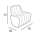 Jasne krzesło ogrodowe z polietylenu z diodą LED Made in Italy - Galatea Viadurini