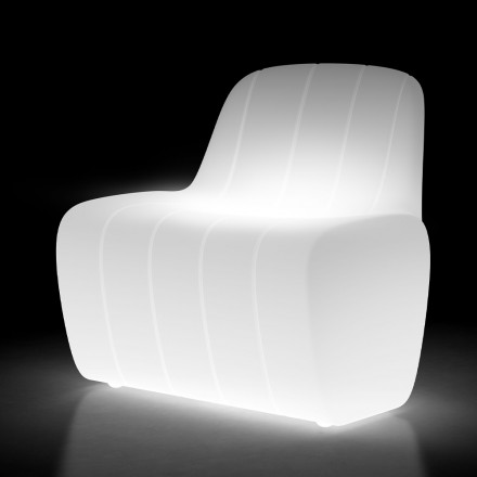 Jasne krzesło ogrodowe z polietylenu z diodą LED Made in Italy - Galatea Viadurini