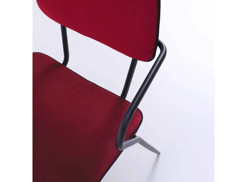 Nowoczesne krzesło z podłokietnikami i siedziskiem pokryte aksamitem, 4 sztuki - Cioli Viadurini