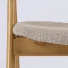 Nowoczesne krzesło do salonu z różnych tkanin z drewnianą skorupą - Wolter Viadurini