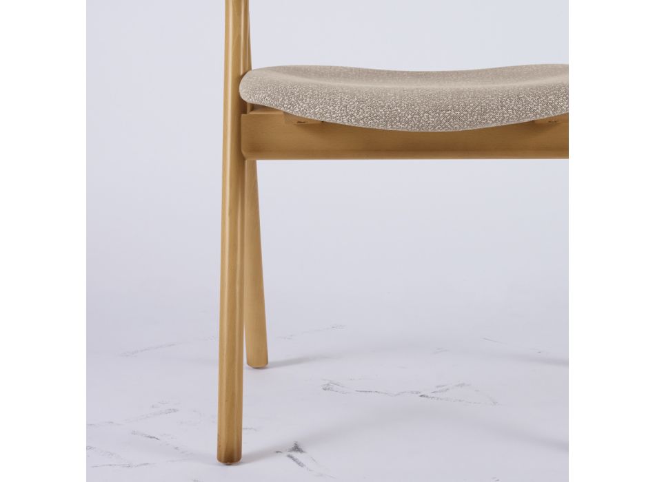 Nowoczesne krzesło do salonu z różnych tkanin z drewnianą skorupą - Wolter Viadurini