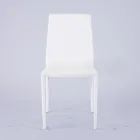 Nowoczesne krzesło do salonu z ekoskóry i metalu Made in Italy - Reka Viadurini