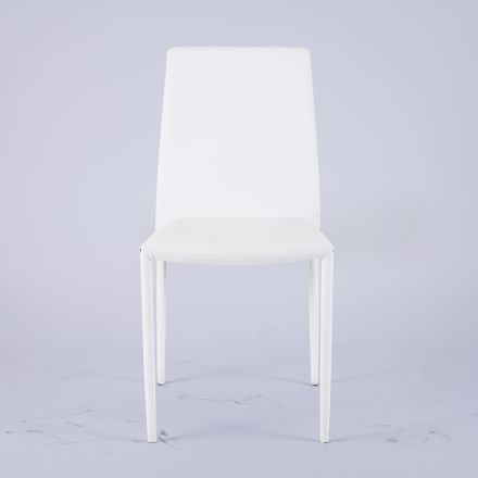 Nowoczesne krzesło do salonu z ekoskóry i metalu Made in Italy - Reka Viadurini