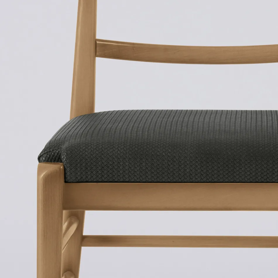 Nowoczesne krzesło do salonu z tkaniny i litego drewna Made in Italy - Wilma Viadurini