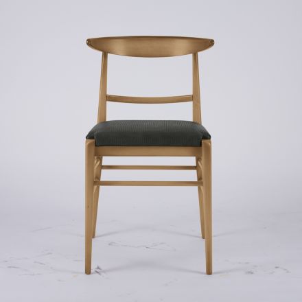 Nowoczesne krzesło do salonu z tkaniny i litego drewna Made in Italy - Wilma Viadurini