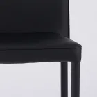 Nowoczesne krzesło do salonu z ekoskóry i metalu Made in Italy - Michaela Viadurini