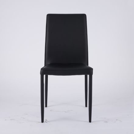 Nowoczesne krzesło do salonu z ekoskóry i metalu Made in Italy - Michaela Viadurini