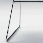 Nowoczesne stalowe krzesło z luksusowym skórzanym siedziskiem Made in Italy - Beniamino Viadurini