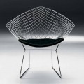 Nowoczesne stalowe krzesło z luksusowym skórzanym siedziskiem Made in Italy - Beniamino