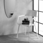Nowoczesne drewniane krzesło z malowaną metalową konstrukcją, 4 sztuki - Habibi Viadurini