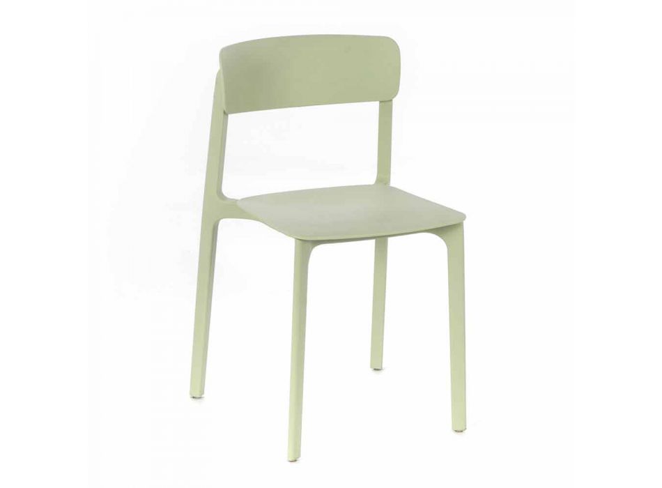 Nowoczesne krzesło z kolorowego polipropylenu do układania w stosy, 4 sztuki - Tierra Viadurini