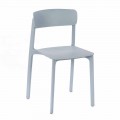 Nowoczesne krzesło z kolorowego polipropylenu do układania w stosy, 4 sztuki - Tierra
