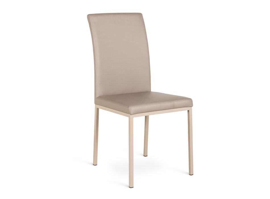 Nowoczesne krzesło ze sztucznej skóry obitej wzorem 4 sztuk Emma Viadurini
