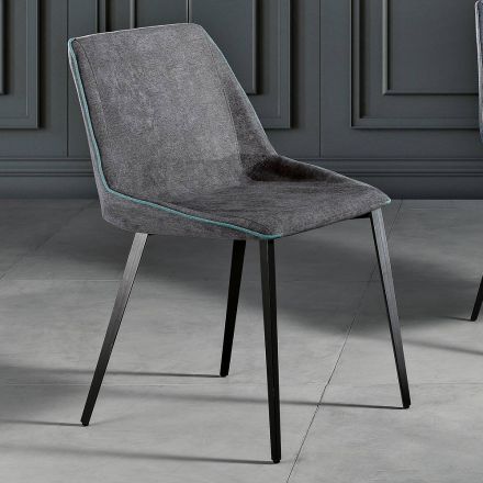 Nowoczesne krzesło z tkaniny i trójkątnych nóg wykonane we Włoszech, Oriella Viadurini