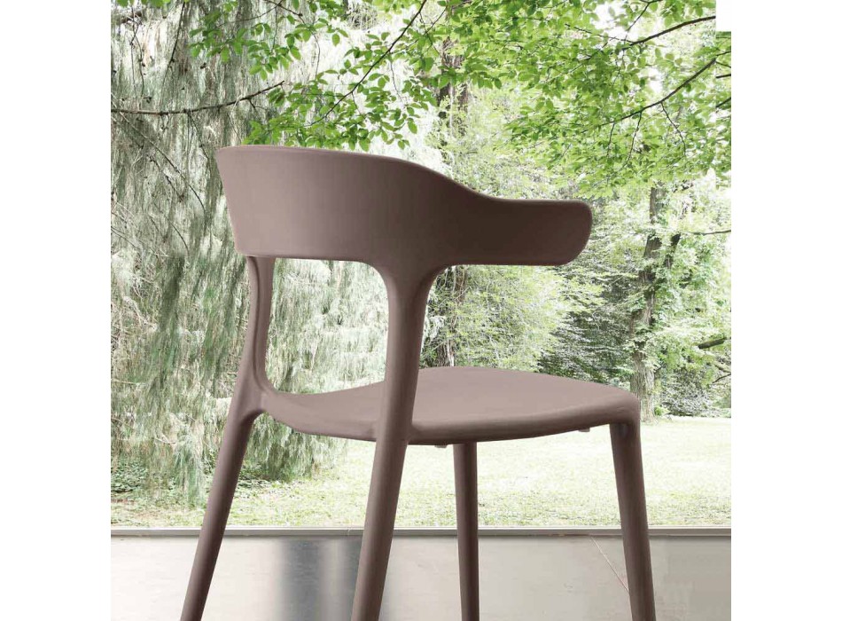 Nowoczesne krzesło w całości z polipropylenu Mirto Viadurini