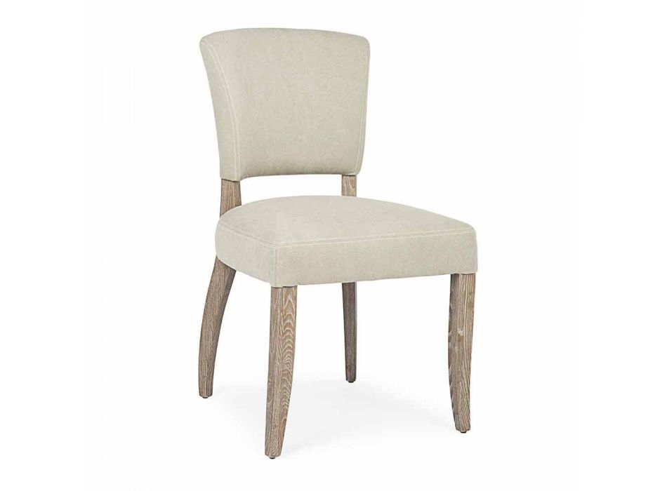 Nowoczesne krzesło do jadalni z tkaniny i drewna 2 sztuki Homemotion - śliwka Viadurini