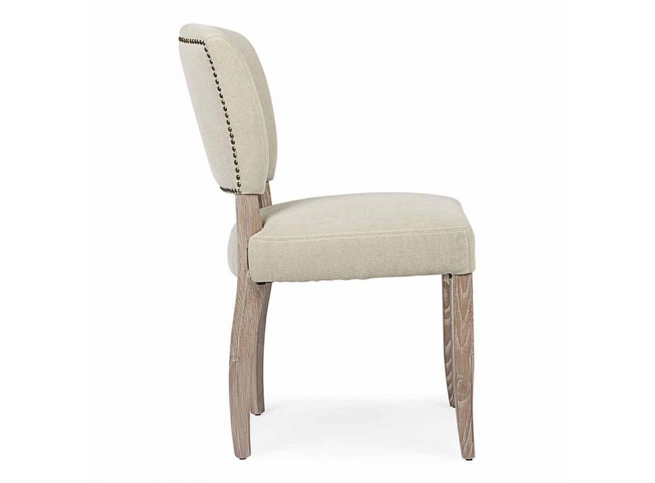 Nowoczesne krzesło do jadalni z tkaniny i drewna 2 sztuki Homemotion - śliwka Viadurini