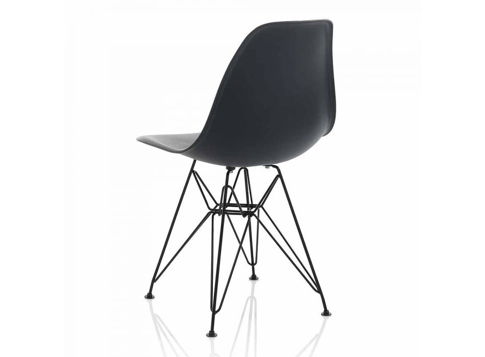 Nowoczesne krzesło do jadalni z polipropylenu i metalu, 4 sztuki - Chiazza Viadurini