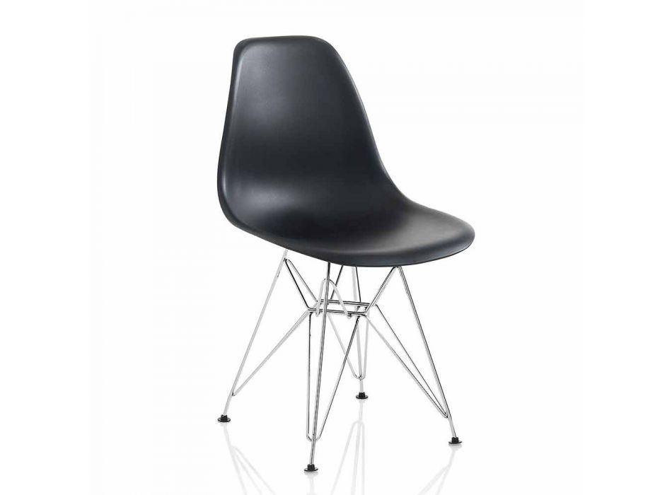 Nowoczesne krzesło do jadalni z polipropylenu i metalu, 4 sztuki - Chiazza Viadurini