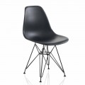 Nowoczesne krzesło do jadalni z polipropylenu i metalu, 4 sztuki - Chiazza