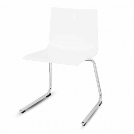 Nowoczesne krzesło biurowe lub do salonu ze stali, kolorowy plastik z recyklingu - Verenza Viadurini