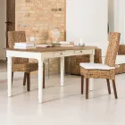 Krzesło ogrodowe z tkaniny bananowej z poduszką do siedzenia — Safari Viadurini