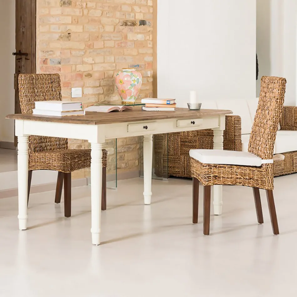 Krzesło ogrodowe z tkaniny bananowej z poduszką do siedzenia — Safari Viadurini