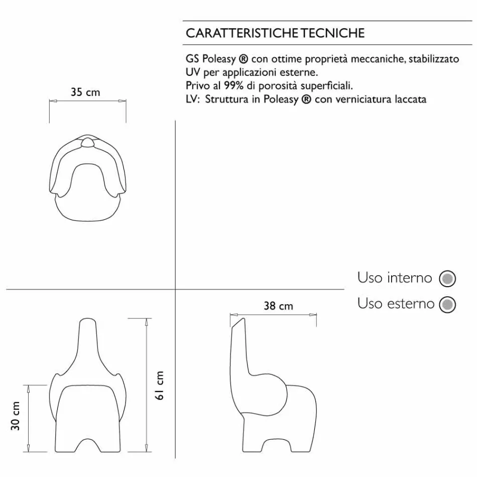 Nowoczesne krzesło Elephant dla dzieci, 4 kolorowe elementy - Tino od Myyour Viadurini