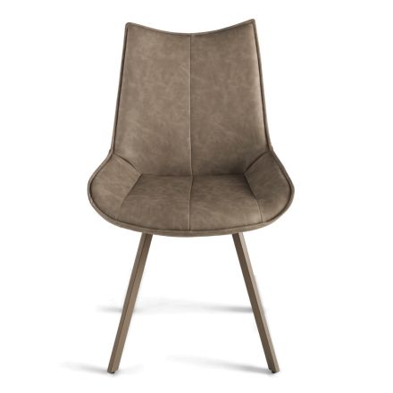 2-częściowe krzesło kuchenne ze sztucznej skóry i malowanego metalu - Foscarino Viadurini