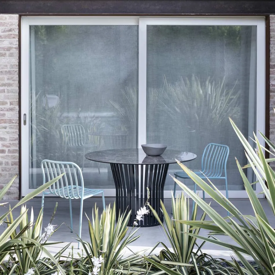 Krzesło metalowe do układania w stos na zewnątrz Made in Italy 2 sztuki - Simply Viadurini