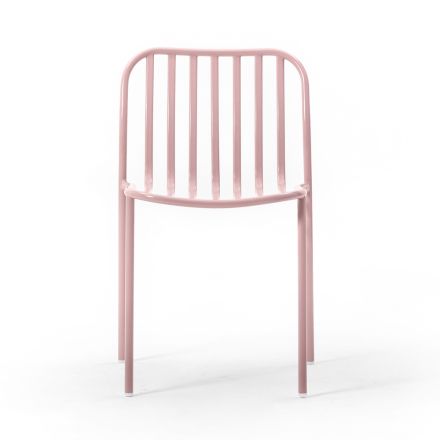 Krzesło metalowe do układania w stos na zewnątrz Made in Italy 2 sztuki - Simply Viadurini