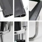 Krzesło do sali konferencyjnej lub spotkania w czarnej skórze i metalu – Cirillo1/2 Viadurini