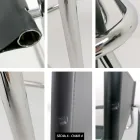 Krzesło do sali konferencyjnej lub spotkania w czarnej skórze i metalu – Cirillo3/4 Viadurini