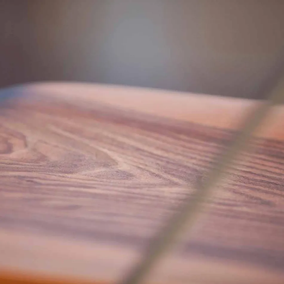 Ręcznie robione krzesło do jadalni z drewna i stali Made in Italy - Valencia Viadurini