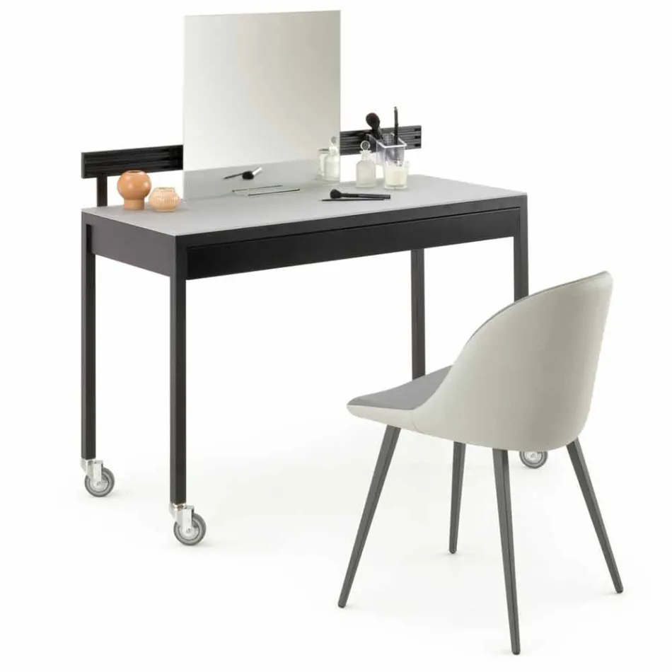 Krzesło do jadalni z ekoskórą Made in Italy, 2 sztuki - Nobelio Viadurini