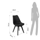 Krzesło do jadalni z 4-częściowym siedziskiem z syntetycznej skóry - Chira Viadurini