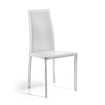 Designerskie krzesło do jadalni pokryte skórą Made in Italy - Sissy Viadurini