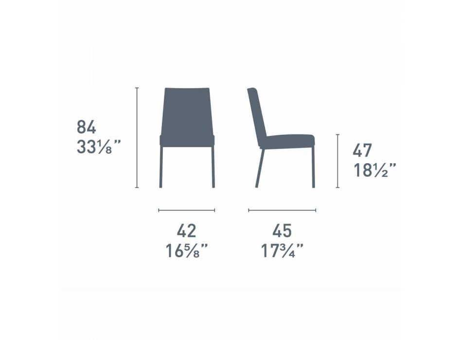 Wyściełane krzesło do jadalni z metalu i sztucznej skóry Made in Italy - Ace Viadurini