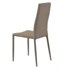 4-częściowe krzesło do jadalni z możliwością układania w stosy ze skóry syntetycznej - Syberia Viadurini