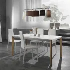 4-częściowe krzesło do jadalni z możliwością układania w stosy ze skóry syntetycznej - Syberia Viadurini