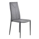 Krzesło do jadalni z 4 kawałkami skóry syntetycznej, które można układać w stosy - Syberia Viadurini