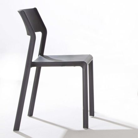 Krzesło do jadalni z kolorowym polipropylenem do układania w stosy, 4 sztuki - Abelia Viadurini