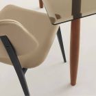 Krzesło do jadalni z ekoskóry i metalu Made in Italy, 2 sztuki - selen Viadurini