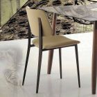 Krzesło do jadalni z ekoskóry i metalu Made in Italy, 2 sztuki - selen Viadurini