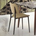 Krzesło do jadalni z ekoskóry i metalu Made in Italy, 2 sztuki - selen