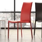 Krzesło do jadalni w metalowej tapicerce ze skóry ekologicznej, 4 sztuki - Nadia Viadurini