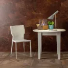 Metalowe krzesło do jadalni tapicerowane skórą ekologiczną, 4 sztuki - Titty Viadurini